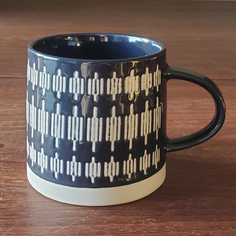 Danica Heirloom Tempo Mug 9oz Midnight Blue Textured Stoneware Whimsical